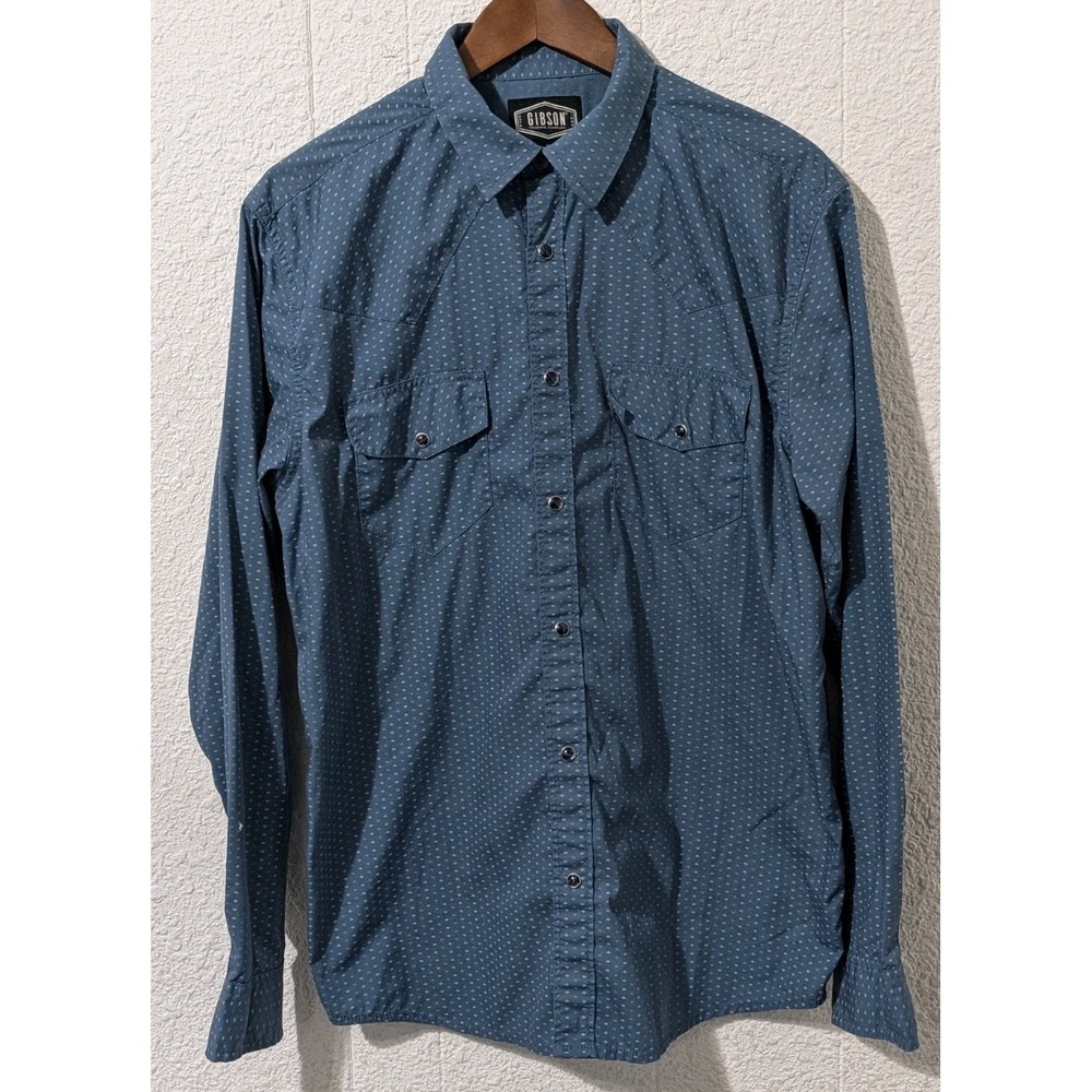 Gibson‎ Trading Company Long Sleeve Button Up Shirt Size Medium Blue,